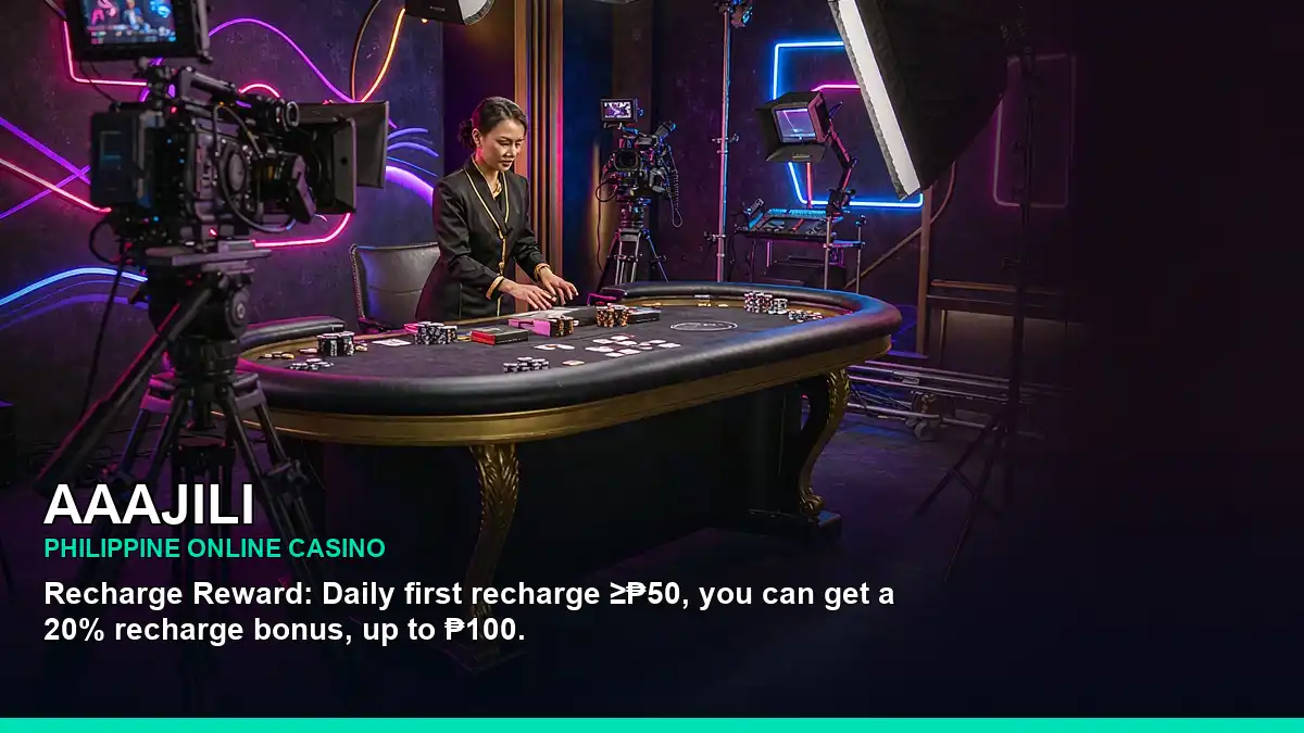 AAAJILI Philippine casino guide featuring chip details, live casino tables and an online game interface